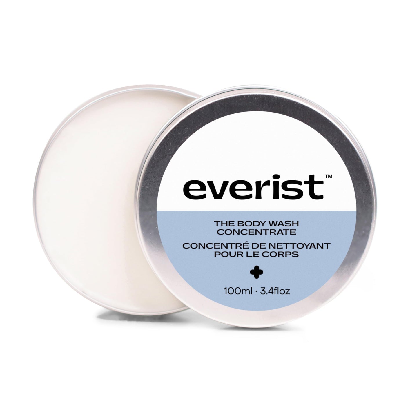 Everist The Hydrating Body Duo Bundle Tin, The Body Wash Concentrate Tin 3.4 fl oz, The Compostable Konjac Sponge
