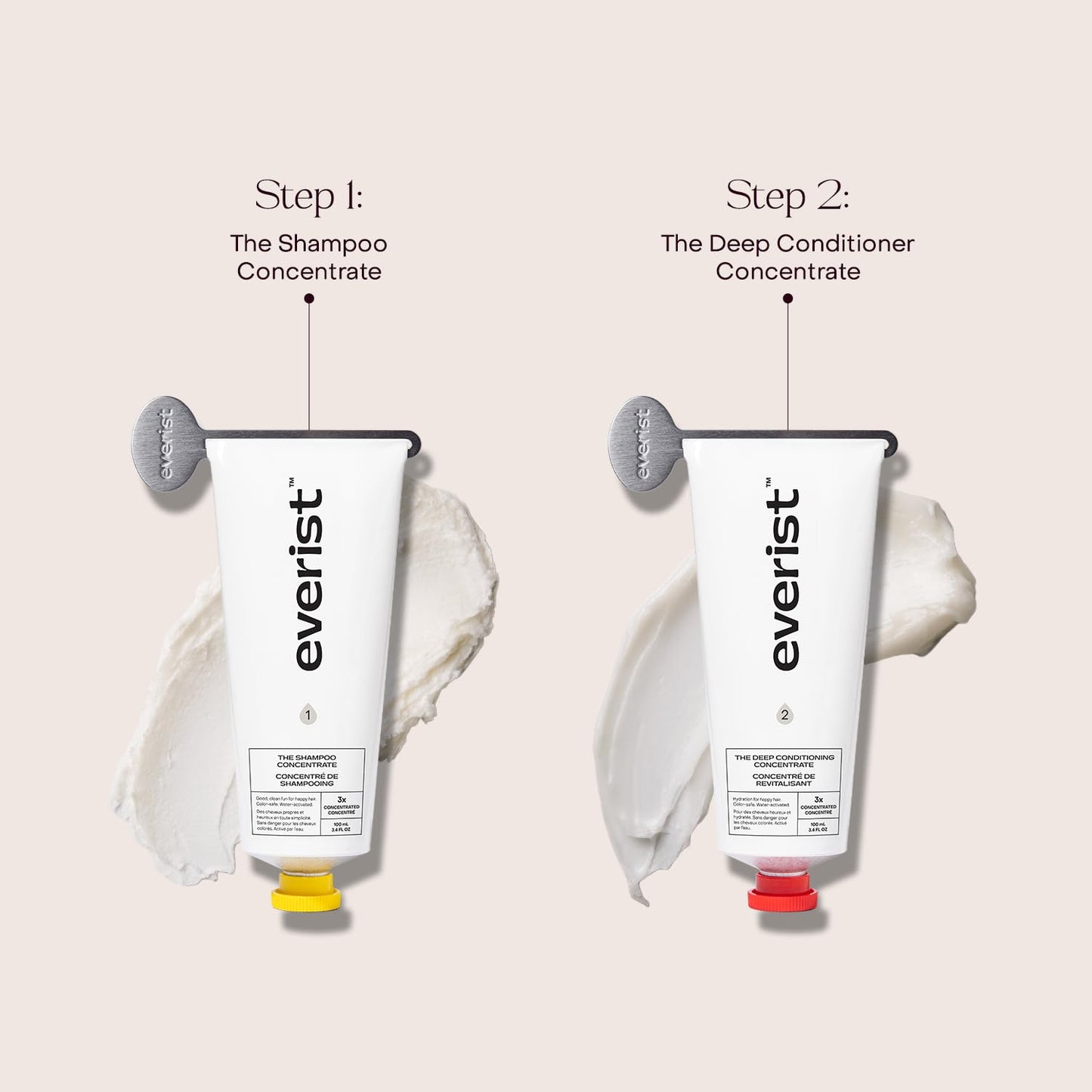 Everist The Haircare Essentials Duo, Includes Shampoo & Deep Conditioner, Repairs Hair, Ideal for Sensitive Scalp, Hydration and Smoothing, Plant-based, Color-safe, 3.4 fl oz Each