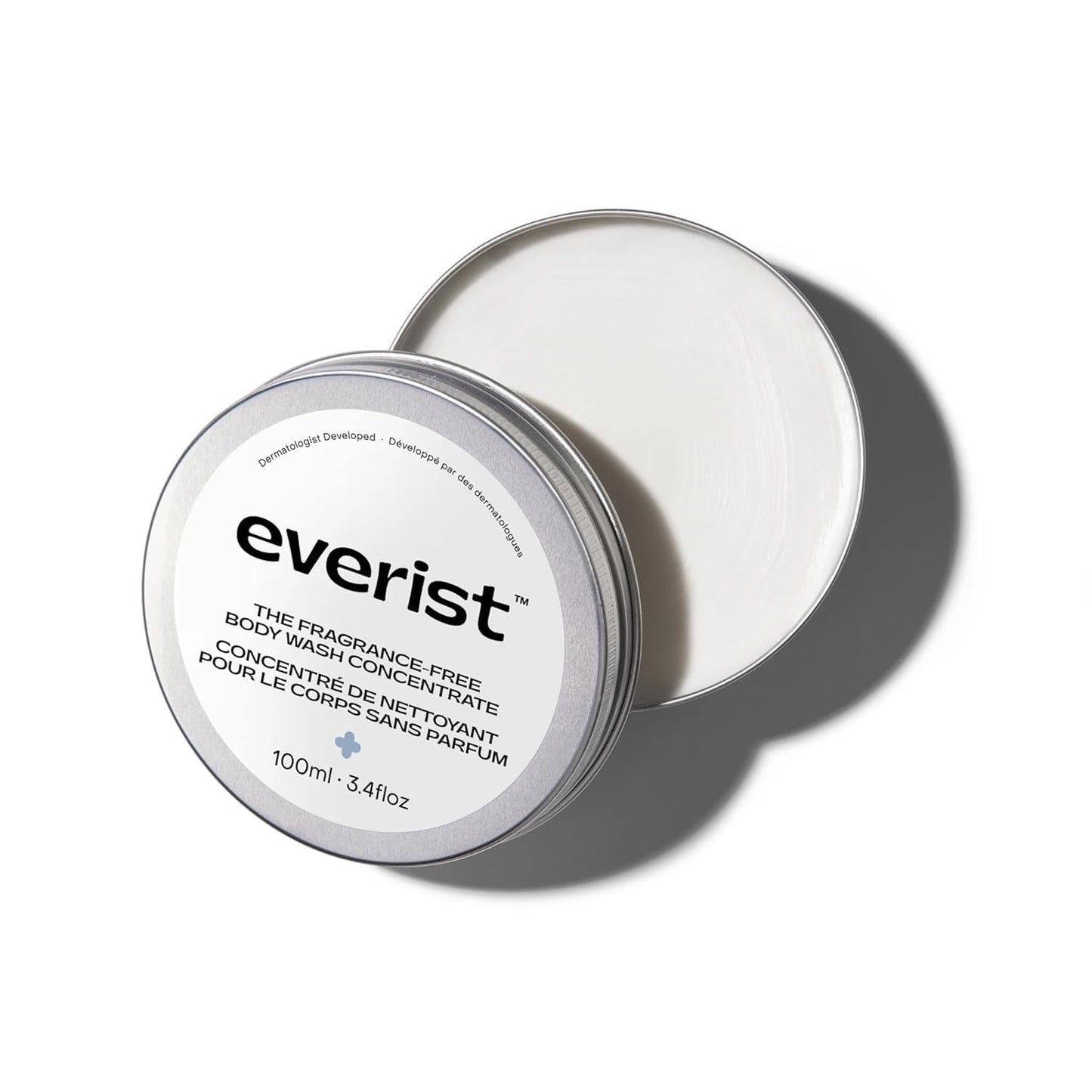 Everist Fragrance-Free Body Wash Concentrate – Dermatologist-Developed & Tested Hydrating Cream Cleanser with Aloe Vera & Glycerin – Hypoallergenic, Non-Irritating, Plant-Based, Vegan – 100ml