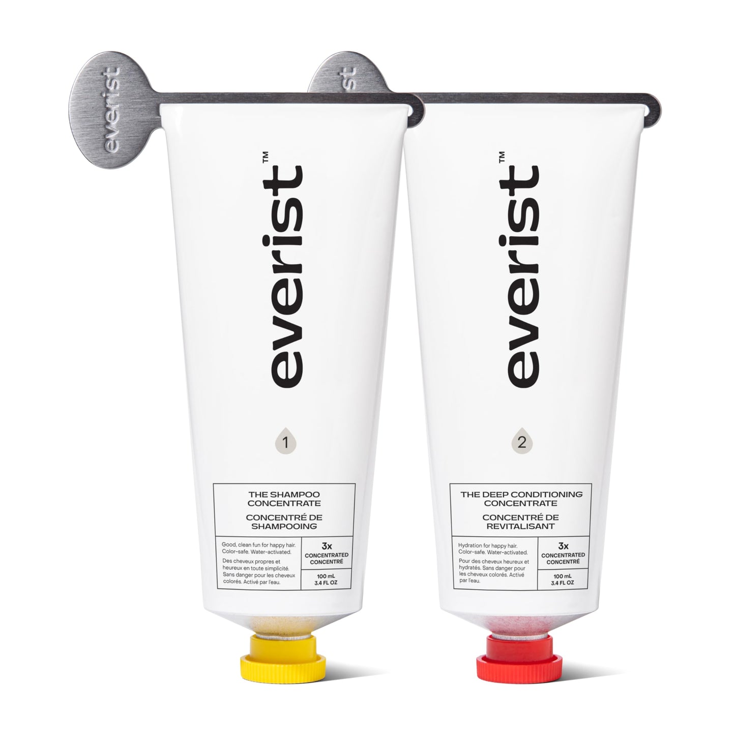 Everist The Haircare Essentials Duo, Includes Shampoo & Deep Conditioner, Repairs Hair, Ideal for Sensitive Scalp, Hydration and Smoothing, Plant-based, Color-safe, 3.4 fl oz Each